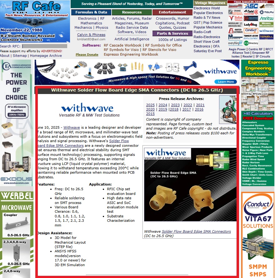 RF Café : WithWave Solder Flow Board Edge SMA Connectors (DC to 26.5 GHz) 1 blog1 b